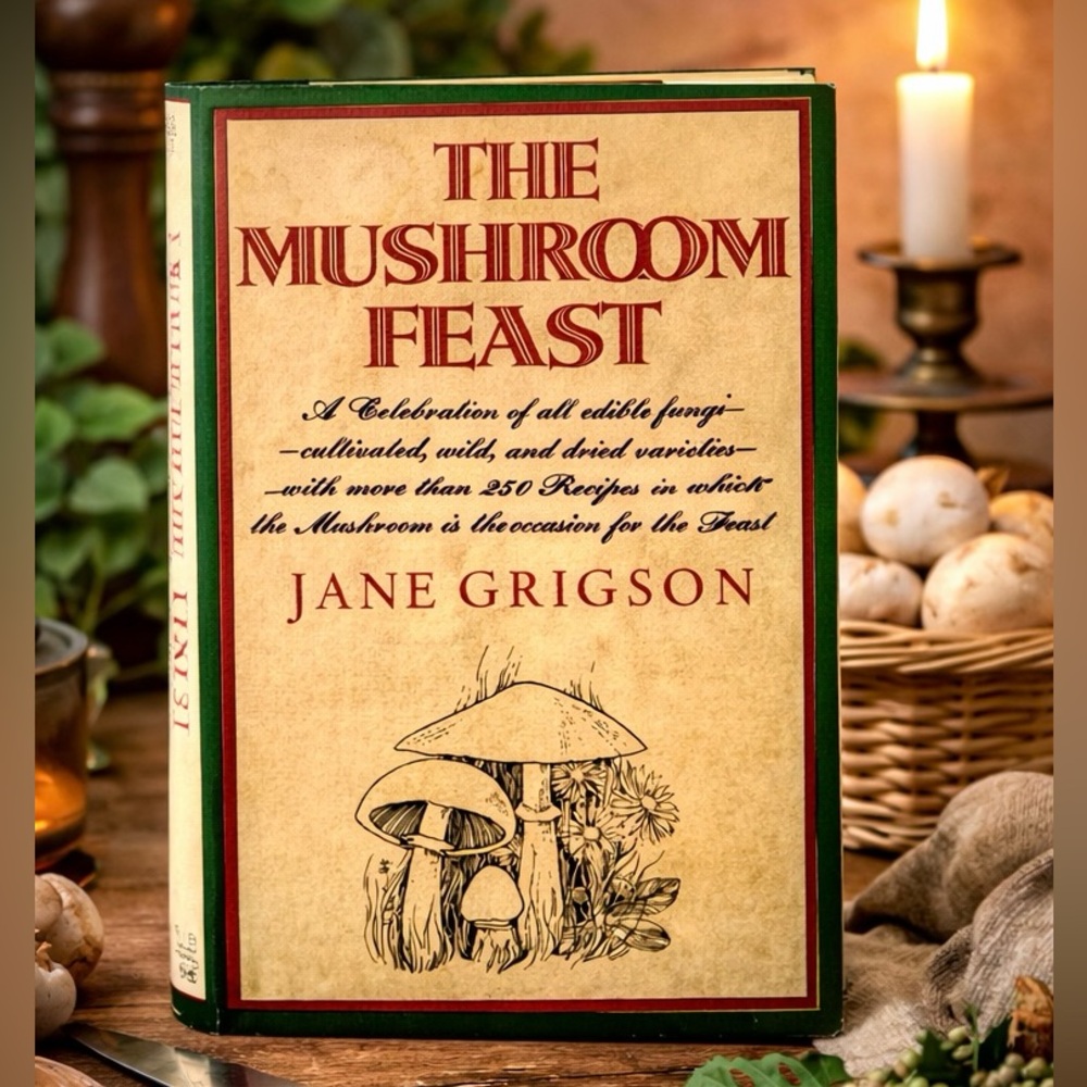 The Mushroom Feast by Jane Grigson 1975 First Edition Hardcover w/ Dust Jacket